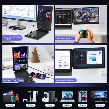 AetherSpark Laptop Screen Extender Portable Monitor, 15.6" FHD 1080p Monitor Extender, Frameles Dual Screen for Mac, Wins (14" Dual Screen)