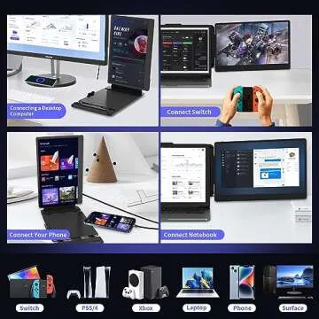 AetherSpark Laptop Screen Extender Portable Monitor, 15.6" FHD 1080p Monitor Extender, Frameles Dual Screen for Mac, Wins (14" Dual Screen)