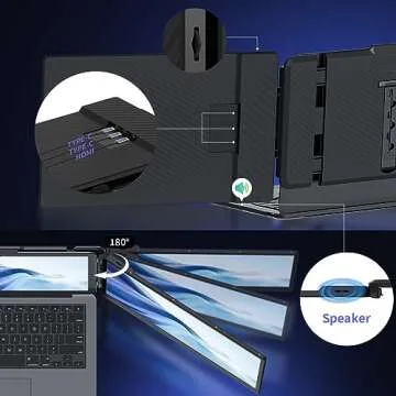 AetherSpark Laptop Screen Extender Portable Monitor, 15.6" FHD 1080p Monitor Extender, Frameles Dual Screen for Mac, Wins (14" Dual Screen)