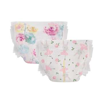 The Honest Company Clean Conscious Diapers | Plant-Based, Sustainable | Rose Blossom + Tutu Cute | Club Box, Size 1 (8-14 lbs), 78 Count