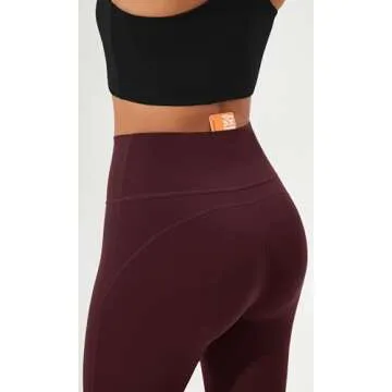 ODODOS Cloud Feeling Flared Yoga Pants with Back Pocket for Women, High Waist Casual Bootleg Lounge Pants, 32" Inseam, Burgundy, Small