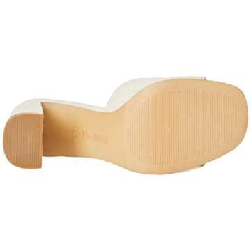 The Drop Women's Pattie High Block Heeled Mule Sandal, Linen, 9