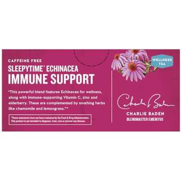 Celestial Seasonings Sleepytime Wellness Echinacea Immune Boost Tea, Caffeine Free, 20 Tea Bags