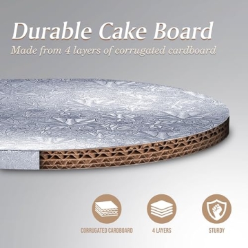 Sturdy 8 Inch Cake Boards by Cakebon - 12 Pack