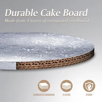 Sturdy 8 Inch Cake Boards by Cakebon - 12 Pack