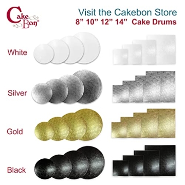 Sturdy 8 Inch Cake Boards by Cakebon - 12 Pack