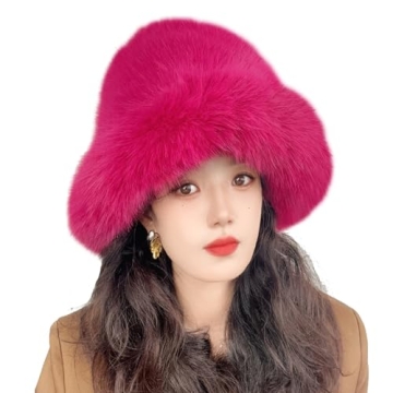Stylish Warm Faux Fur Bucket Hat for Women