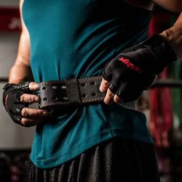 Harbinger Padded Leather Contoured Weightlifting Belt - 4" or 6” Width - Interior Suede Lining & Foam Cushioning - Heavy-Duty Dual Prong Steel Roller Buckle - for Lifting Support