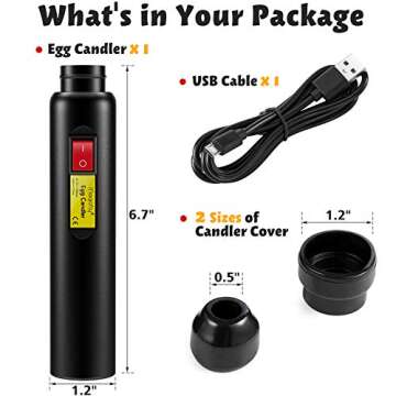 Magicfly Rechargeable Egg Candler Tester for Monitoring Eggs Development, Bright Cool LED Light Cand...