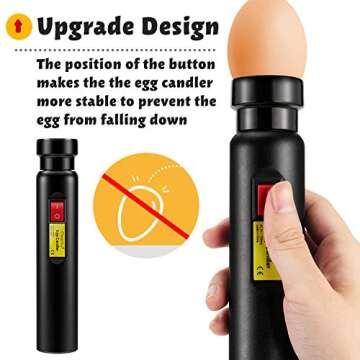 Magicfly Rechargeable Egg Candler Tester for Monitoring Eggs Development, Bright Cool LED Light Candling Lamp
