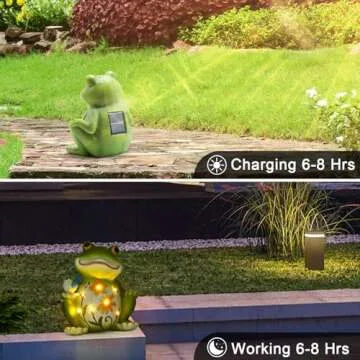 REYISO Solar Frog Outdoor Decor for Patio Lawn