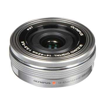 OM SYSTEM OLYMPUS M.Zuiko Digital 14-42mm F3.5-5.6 EZ Silver For Micro Four Thirds System Camera, Co...