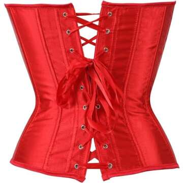 HNGHOU Women's Plus Size Red Corset Top for Parties