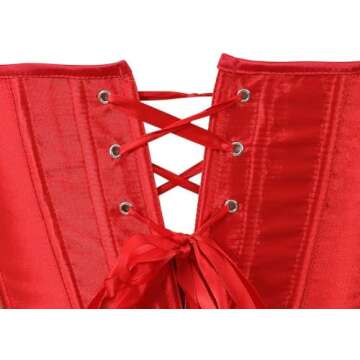 HNGHOU Women's Plus Size Red Corset Top for Parties
