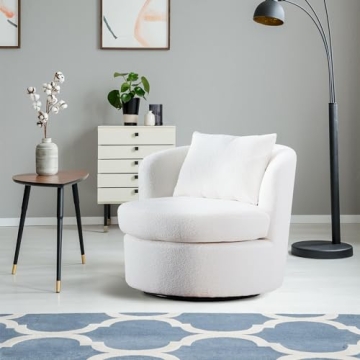 INZOY Cozy Swivel Barrel Chair - Stylish and Compact