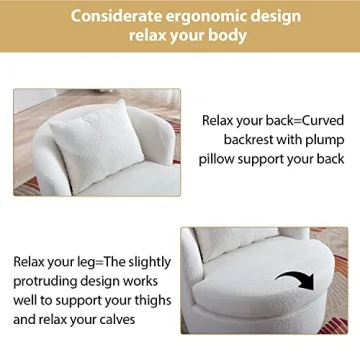 INZOY Cozy Swivel Barrel Chair - Stylish and Compact