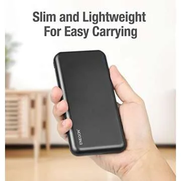 ENEGON 2-Pack Portable Charger Power Bank 10000mAh, The Phone Charger Battery with USB C Input and Dual USB Output for iPhone 14, iPad, Galaxy S22, Pixel, Tablets and etc