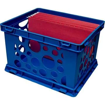 Storex Large Premium File Crate - Durable & Stylish Storage