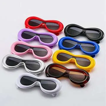 COTIA Unique Oversized One Piece Women Men Sunglasses Fashion Steampunk Funny Candy Color Shades Hip Hop Sun Glasses (tea)
