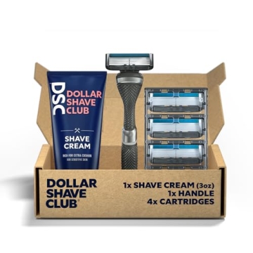 Dollar Shave Club | Shave Set with Shave Cream | 4 Extra Close Refill Cartridges, 1 Handle, 1 Shave ...