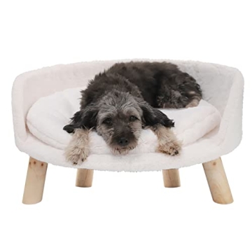 BingoPaw Elevated Cat Bed Stylish Wood Pet Chair