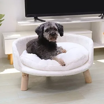 BingoPaw Elevated Cat Bed Stylish Wood Pet Chair