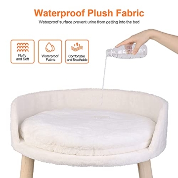 BingoPaw Elevated Cat Bed Stylish Wood Pet Chair