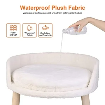 BingoPaw Elevated Cat Bed Stylish Wood Pet Chair