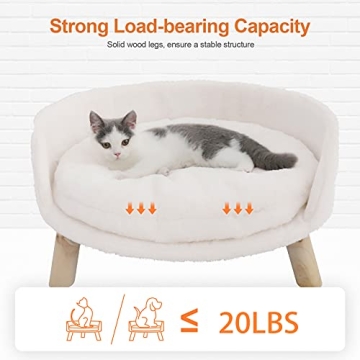 BingoPaw Elevated Cat Bed Stylish Wood Pet Chair