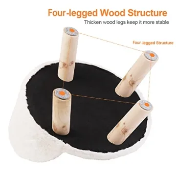 BingoPaw Elevated Cat Bed Stylish Wood Pet Chair
