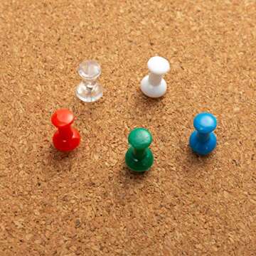 Marble Field 8" x 12" Cork Board with Wood Frame, Framed Bulletin Board with 5 Push pins