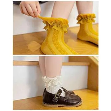 QandSweet Baby Girls' Eyelet Flower Socks for Kids