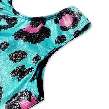 EQSJIU Leotards For Toddler Girls Gymnastics 4t 4-5t Light Blue Pink Leopard Kids Biketard With Shorts For Dance Sparkly Apparel Outfits Gymnastics Leotards for Girls 4t