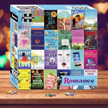 Re-marks Romance Novels Collage Puzzle, 1,000-Piece Literary Jigsaw Puzzle for All Ages