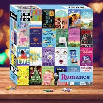 Re-marks Romance Novels Collage Puzzle, 1,000-Piece Literary Jigsaw Puzzle for All Ages