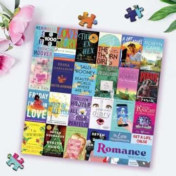 Re-marks Romance Novels Collage Puzzle, 1,000-Piece Literary Jigsaw Puzzle for All Ages