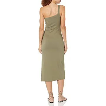 The Drop Women's Aditi One Shoulder Bodycon Dress Olive