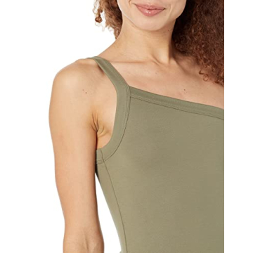 The Drop Women's Aditi One Shoulder Bodycon Dress Olive