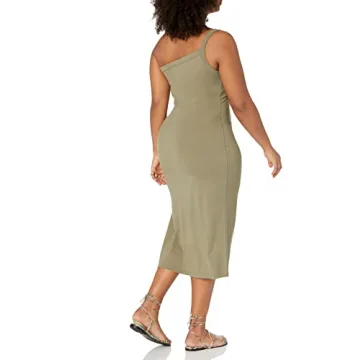 The Drop Women's Aditi One Shoulder Bodycon Dress Olive