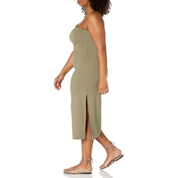 The Drop Women's Aditi One Shoulder Bodycon Dress Olive