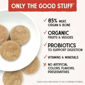 Stella & Chewy's Freeze Dried Raw Dinner Patties – Grain Free Dog Food, Protein Rich Simply Venison Recipe – 25 oz Bag