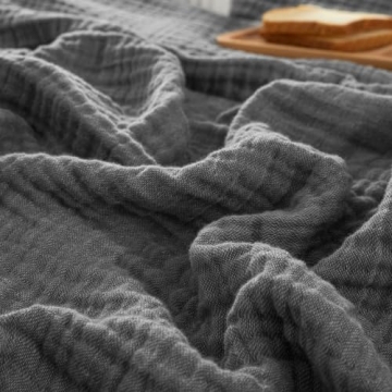 Experience Luxurious Comfort with the PHF 100% Cotton Muslin Blanket - King Size 108" x 90", Soft an...