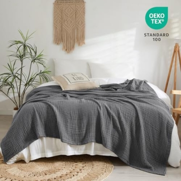 PHF 100% Cotton Muslin Blanket - King Size Comfort