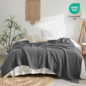 PHF 100% Cotton Muslin Blanket - King Size Comfort