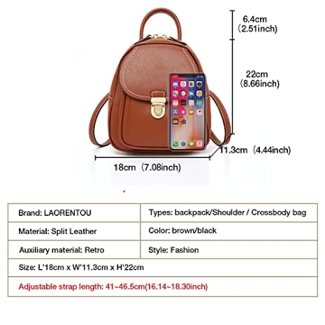 LAORENTOU Mini Leather Backpack for Women: Stylish & Versatile
