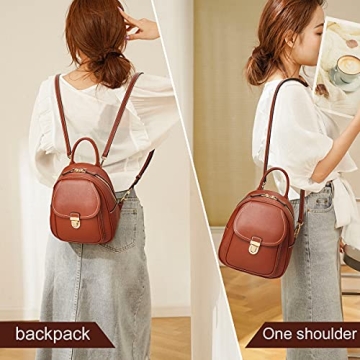 LAORENTOU Mini Leather Backpack for Women: Stylish & Versatile