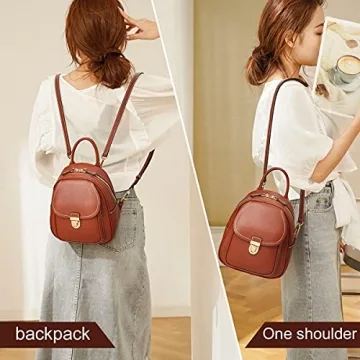 LAORENTOU Mini Leather Backpack for Women: Stylish & Versatile