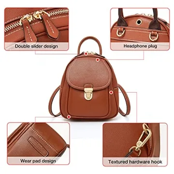 LAORENTOU Mini Leather Backpack for Women: Stylish & Versatile