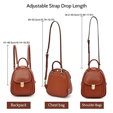 LAORENTOU Mini Leather Backpack for Women: Stylish & Versatile