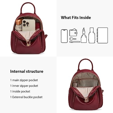 LAORENTOU Mini Leather Backpack for Women: Stylish & Versatile